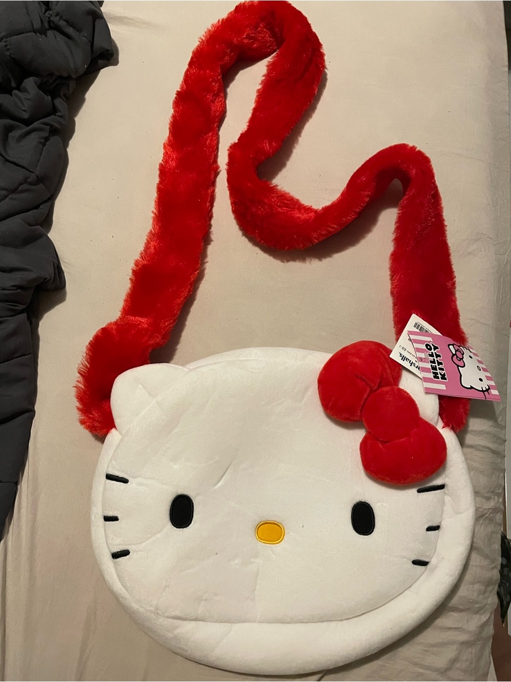 Hello Kitty White Plush Crossbody Bag (Strap also fits adults) NWT